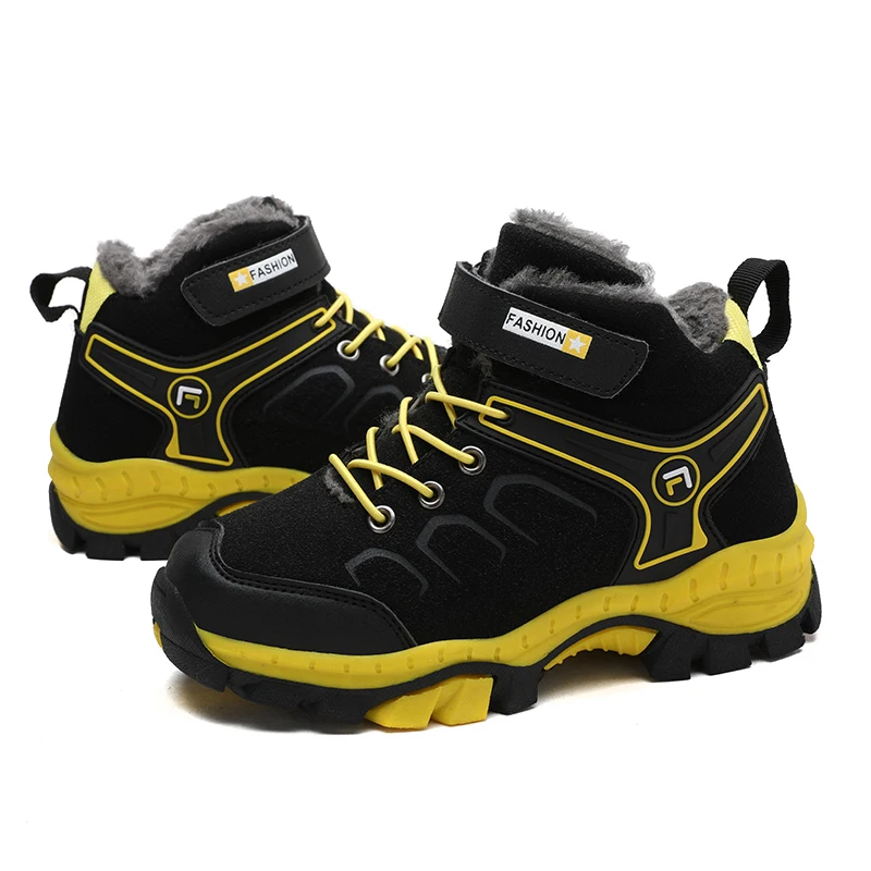 

2019 Children Kids Outdoor Boots Winter Boots for Youth Hiking Trekking Shoes Black Red Winter Sport Mountain Sneakers for Kids