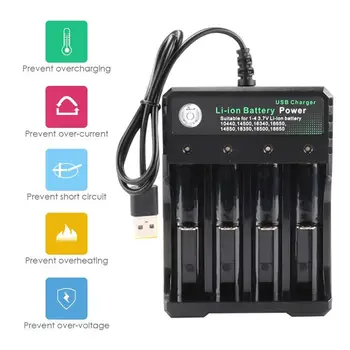 

USB 18650 Battery Charger for 3.7V Li-ion TR IMR 14500 16650 14650 18350 18500 16340 18650 Rechargeable Battery