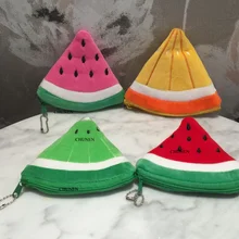Размер 10 см арбуз и т. Д.-Плюшевый Кошелек, Брелок Плюшевый кошелек сумка