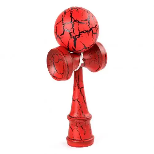 Игрушки Жонглирование мяч деревянная трещина краска Kendama японский традиционный Непоседа спортивная игрушка подарок - Цвет: Red Black