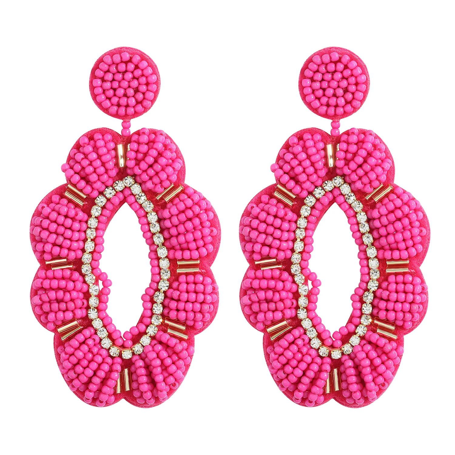Dvacaman New Bohemia Colorful Beaded Flower Statement Drop Earrings For  Women Ethnic Handmade Seed Beads Dangle Earrings Jewelry - Dangle Earrings  - AliExpress
