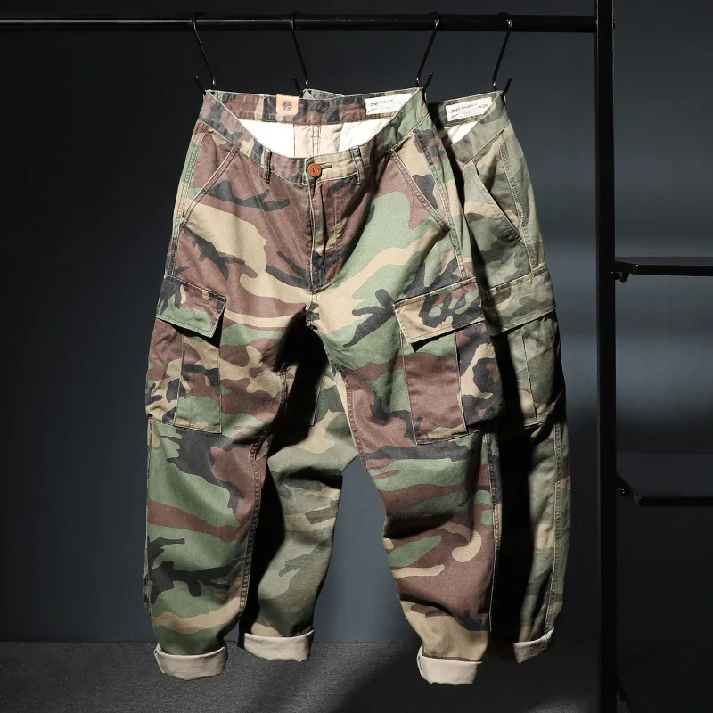 

2019 Autumn Camouflage Bib Overall Men's Popular Brand Important Washing May Kaji Harem Pants Loose And Plus-sized Pants Men's