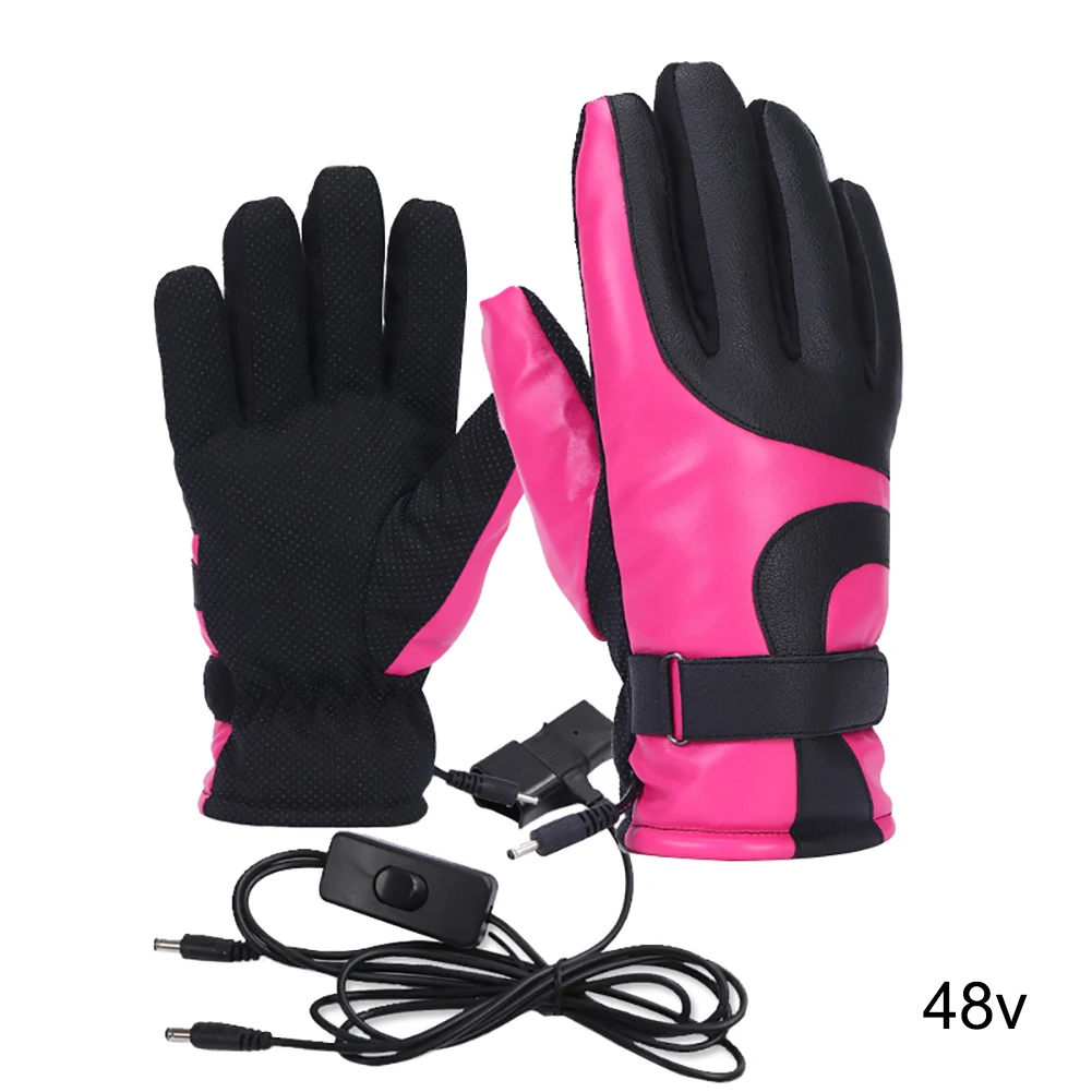 Унисекс водонепроницаемые перчатки с подогревом из искусственной кожи электрические теплые мотоциклетные спортивные перчатки
