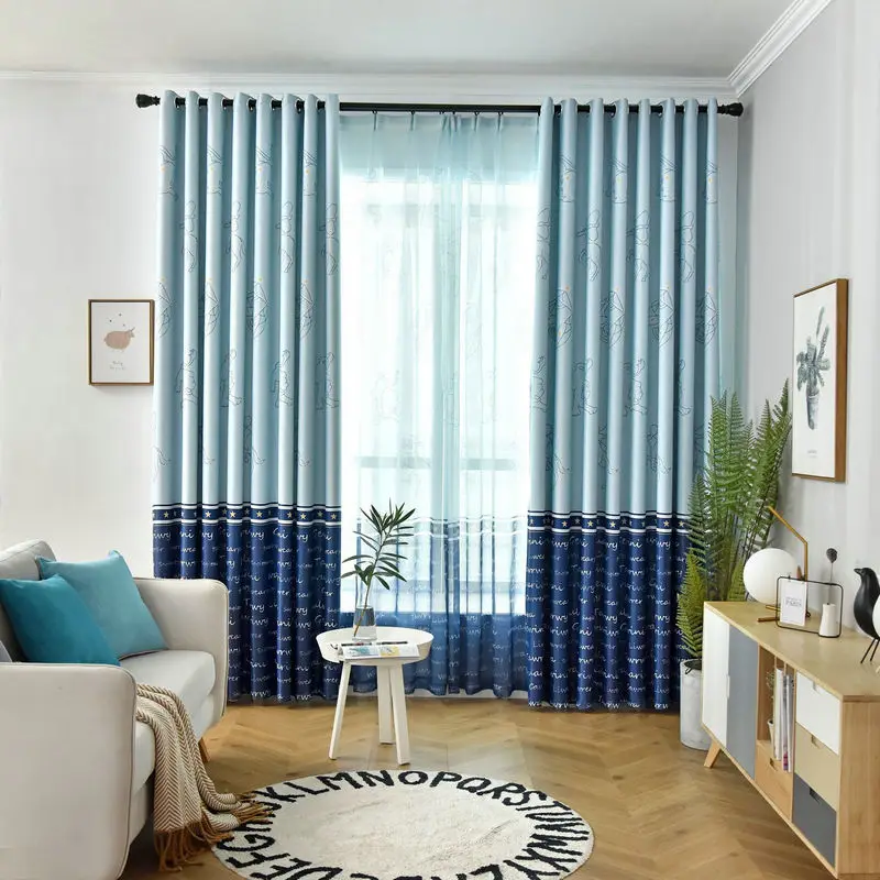 

COLORFUL KING Blackout Curtain For Living RoomTwelve Constellations Printed Drapes Bedroom Kitchen Balcony Cartoon For Children