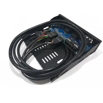 

3.5'' 2-USB 2.0 Port HUB HD Audio Output Floppy Drive Expansion Front Panel Digital Mobile Rack Expanding for Your PC