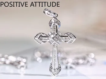 

Fashion 925 silver crystal winding cross female pendant necklace wedding popular jewelry gift bijoux elf on shelf