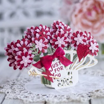 

Flower Basket Heart Shape New Brand 2020 Metal Cutting Dies For Scrapbooking DIY Photo Album Card Making Decorative Stencil