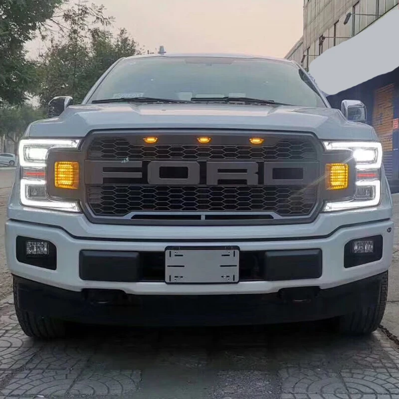 Автомобильный полный светодиодный фары для Ford F150 Головной фонарь задние фонари- для США F-150 версия Раптора с красным сигналом