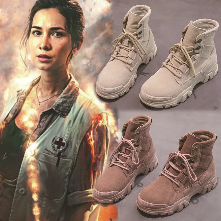 

Martin boots, women's autumn thin breathable British Wind desert boots, students' all-around net red thin short boots