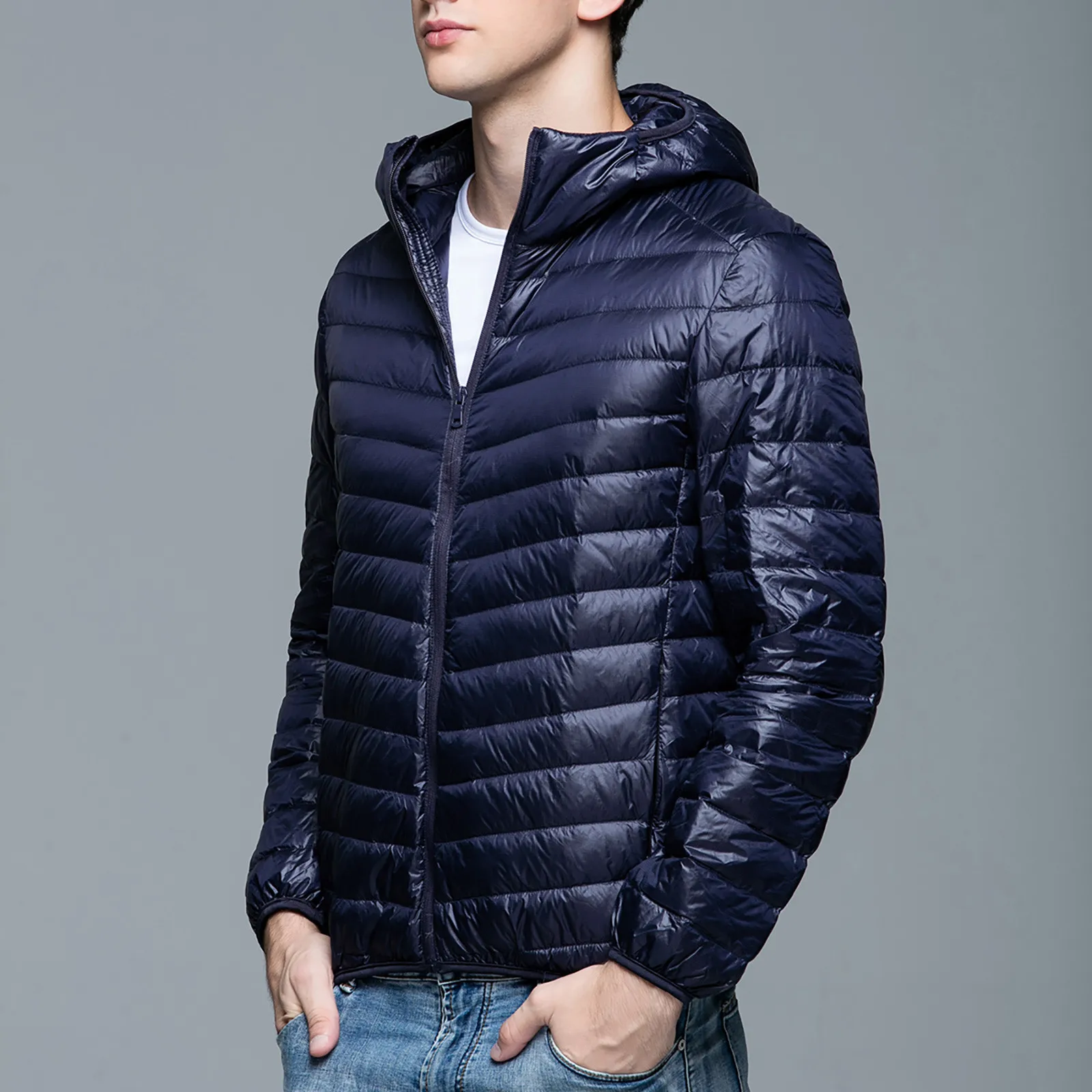 Winter Women Men Jackets Ultralight Thin Down Jacket White Down Hooded Jackets Long Sleeve Warm Coat Parka Female Outwear 1
