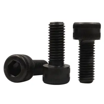 

20pcs M6 Allen cup head screws hex socket cylinder headel knurled screw mechanical bolt carbon steel black color 8mm-30mm long