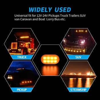 

Parts Signal Light Exterior 8 LED Truck Motorcycle Urgent 12-24V For SUV