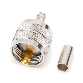 

10PCS UHF Male PL259 Plug Crimp RG58/142 LMR195 RG400 Screwed Coupling Connector