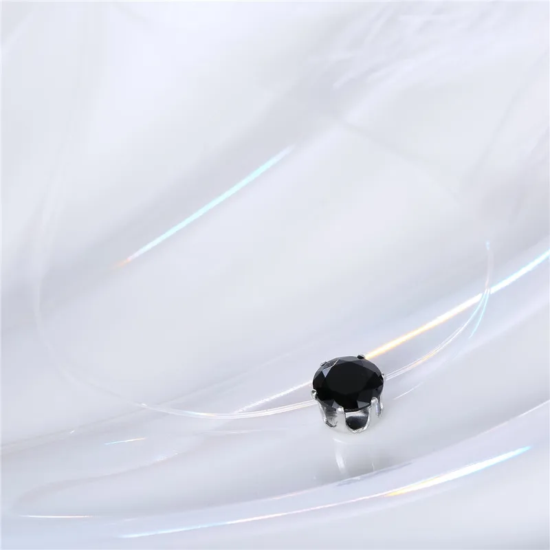 Simple Women Chocker Invisible Chain Transparent Fishing Line Necklace Crystal Rhinestone Choker Necklace Pendant On Line Neck (4)