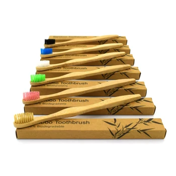 

NEW 1pc Natural Bamboo Toothbrush Bamboo Charcoal Toothbrush Low Carbon Wood Handle Protable Travel Outdoor Use Oral Toothbrush
