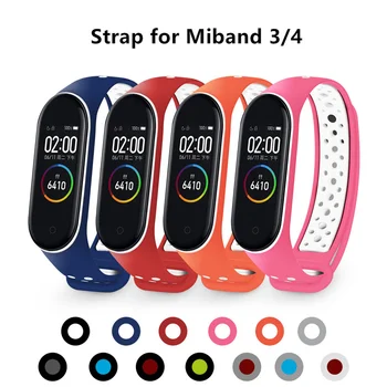

Silicone Wrist Strap for Xiaomi Mi Band 4 3 Strap Double Color Watch Replacement For Miband 3 4 Watch Smart Accessories