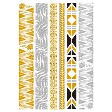 Temporary Tattoo Waterproof Sticker Body Art for Arm Golden Color Metallic for Arm
