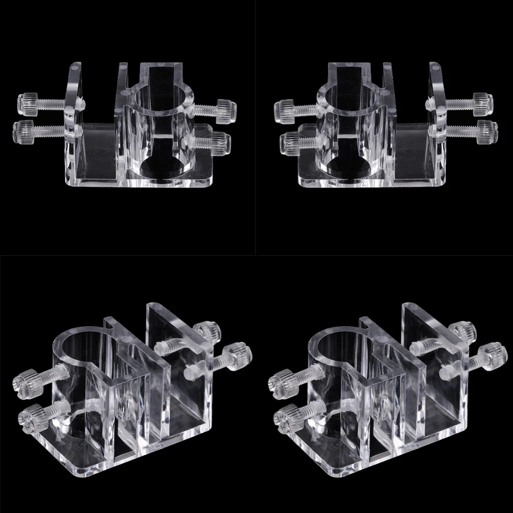 Blesiya 4 Pcs Clear Acrylic Aquarium Hose Tube Fixing Clip Clamp Holder