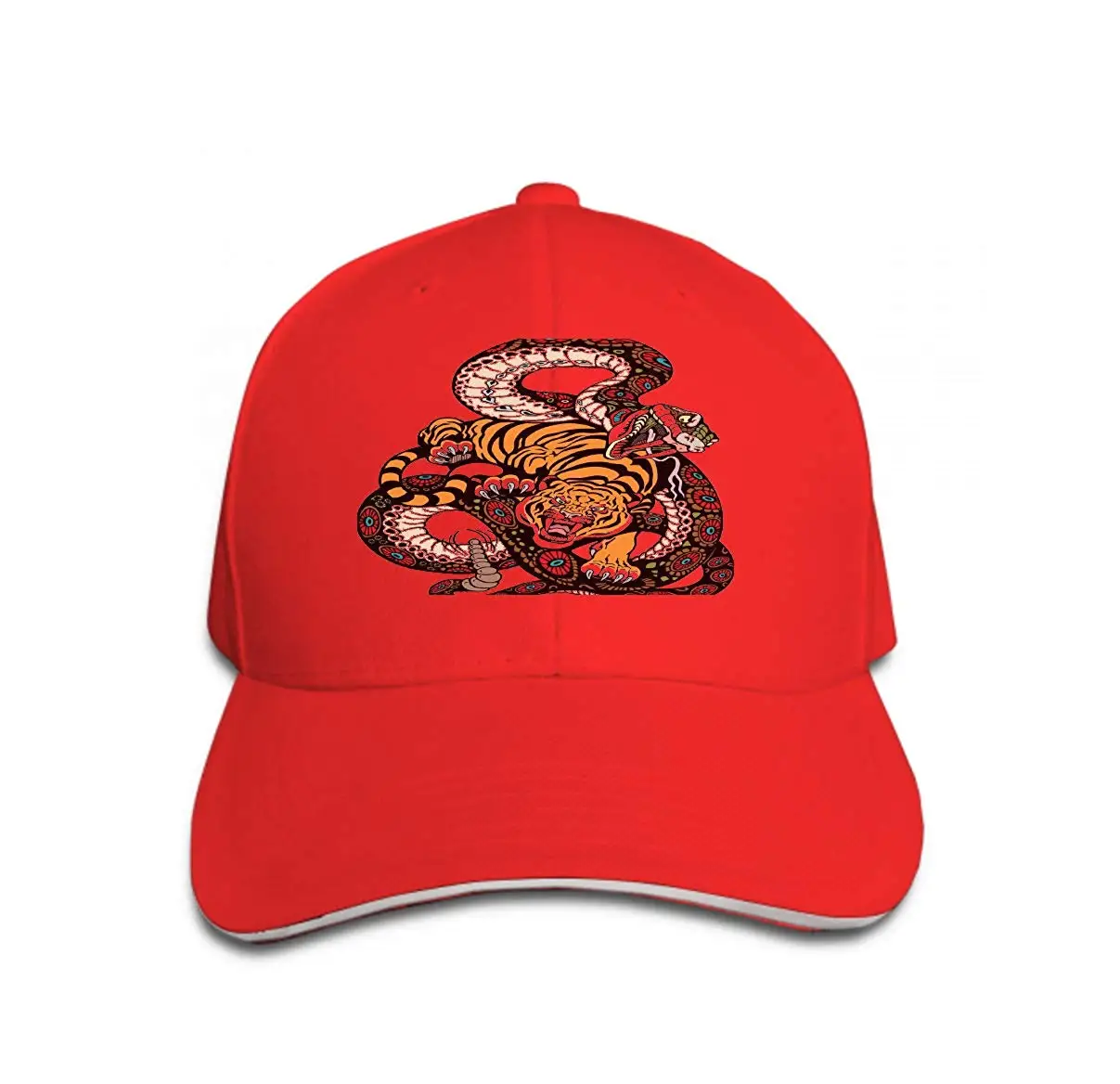 Унисекс бейсбольная Кепка Дальнобойщик Шляпа Для Взрослых ковбойская шляпа хип-хоп Snapback змея Тигр борьба геометрический