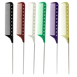 9 Pcs/Lot Stainless Steel Rat Tail Comb 6 Colors Pro Hairdresser Hairstyling Comb Hairdressing Barber Cutting Tools In Resin