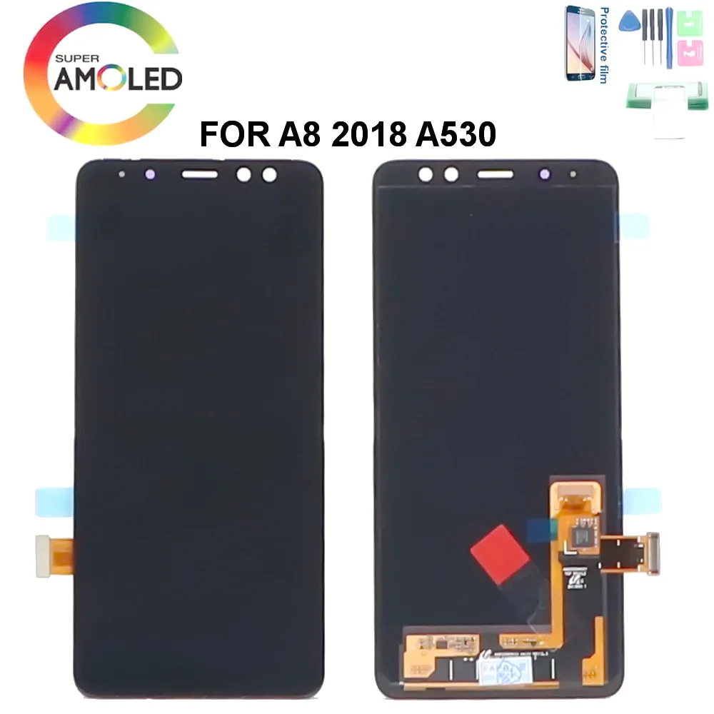 ЖК-экран AMOLED 5 6 дюйма для SAMSUNG Galaxy A8 2018 A530 A530F A530F/DS дисплей с сенсорным экраном и