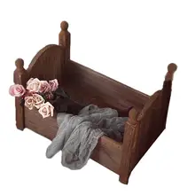 Высококачественная безопасная деревянная детская маленькая кровать для фотосъемки фотостудия реквизит для фотосъемки новорожденная маленькая кроватка из дерева для маленьких мальчиков и девочек