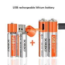 2 шт AA 2 шт AAA SORBO USB аккумуляторная батарея