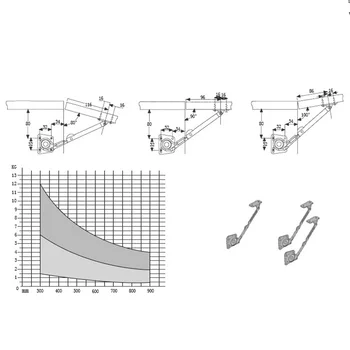 

1 Pair Cabinet Door Lift Up Support Zinc Alloy Folding Cupboard Door Stay Hinges