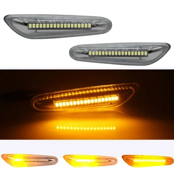 

2 Pcs Dynamic LED Side Marker Turn Signal Lights Lamps For BMW 1 3 5 Series E46