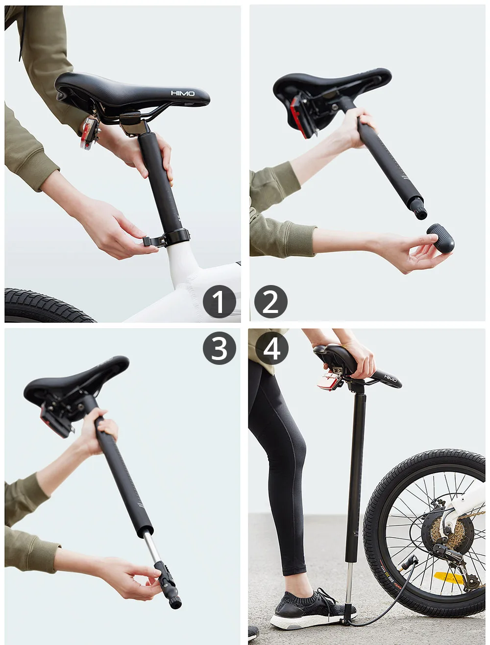 Original HIMO C20 Electric Bicycle ebike 25km/h e bike 80KM Mileage Outdoor Electric bike 250W Motor 20 inch Tire