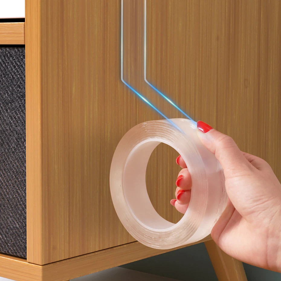 

Transparent Magic nano-tape Washable Reusable Double-Sided tape Adhesive Nano Traceless Sticker Removable Universal Disks Glue