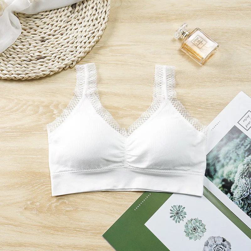 Women's Cotton Underwear Tube Tops Sexy Lace Bra Fashion Sports Solid Color Top Women's Push Up Bra Bandeau Top Sexy Lingerie