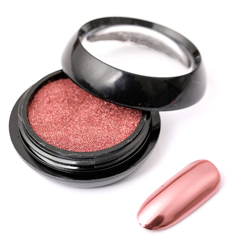 Rose Gold Пылезащитный Рождественский зеркальный УФ-гель с металлическим блеском для макияжа, пудра для ногтей, ультратонкие украшения для маникюра, вечерние Блестки - Цвет: Rose Gold