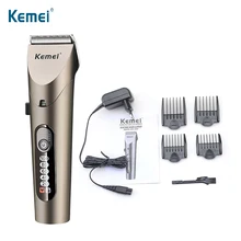 Профессиональный триммер для волос KEMEI, светодиодный, электрическая машинка для стрижки волос, Регулируемое лезвие, Мужская Беспроводная Машинка для стрижки волос, водонепроницаемая машинка для стрижки волос