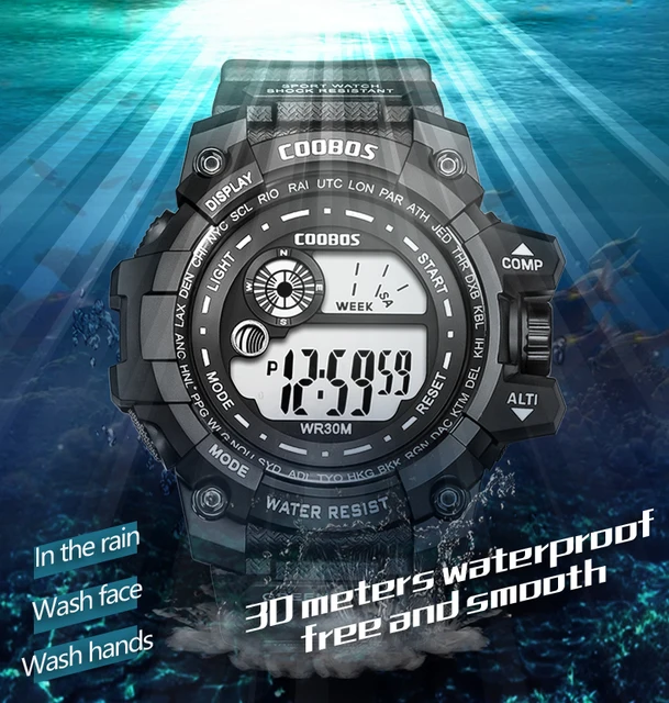 Relógio De Pulso Esportivo Digital Led Tatico Militar Shock – LojaBrasil360