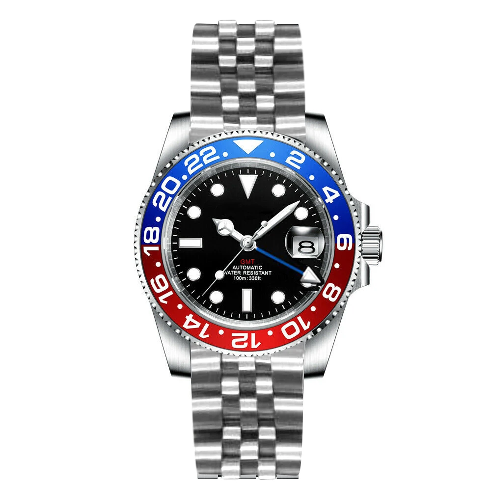 GMT Watches 40mm Ceramic Bezel Men's Mechanical Automatic Watch Sapphire Glass Luxury Top Brand 100M Waterproof Business Clock 