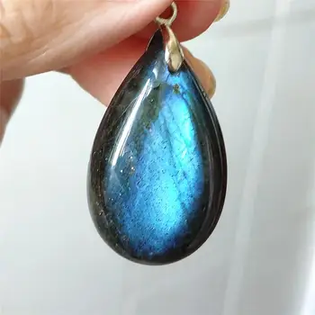 

Top Quality Natural Blue Light Labradorite Pendant 32x20x9mm Gemstone Fro Women Men Party Gift Crystal Moonstone Pendant AAAAA