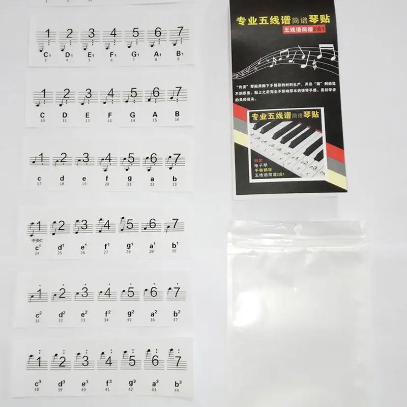 Не оставляет следов учитесь играть на фортепиано фортепианная Наклейка s Прозрачный 61/88Key метки