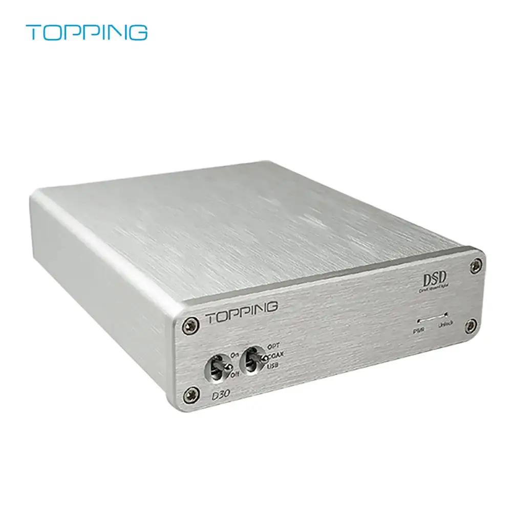 Серебристый Топпинг D30 dac аудио hifi аудио декодер CS4398 чип USB коаксиальный оптический вход XMOS CS4398 24 бит 192 кГц dsd 128 - Цвет: Серебристый