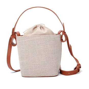 

Lady 2020 New Tide Elegant Weave Shoulder Bag Women Fashion String Bucket Shoulder Messenger Bags