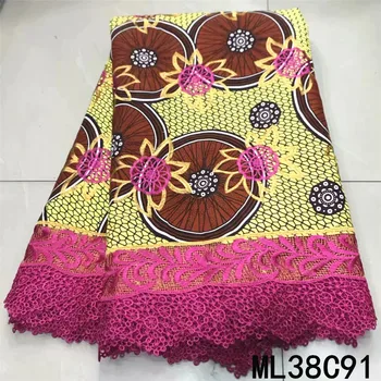 

BEAUTIFICAL cotton wax prints 6 yards guipure embroidery lace material high quality african wax lace sewing ML38C79-91