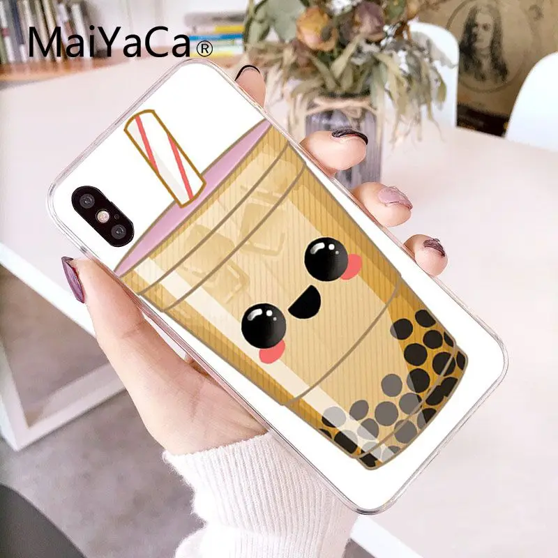 Funny Cute Cartoon food pearl milk tea pudding strawberry