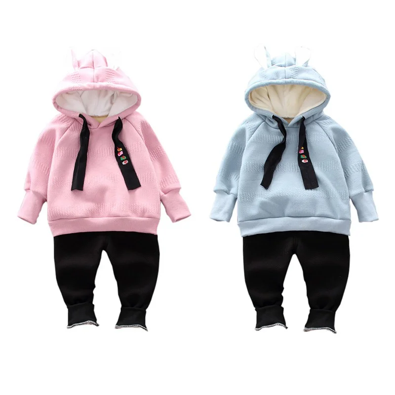 Новые весенние детские комплекты для мальчиков и девочек детская одежда для девочек стильное пальто с милым кроликом комплекты детской одежды со штанами От 0 до 4 лет одежда для малышей