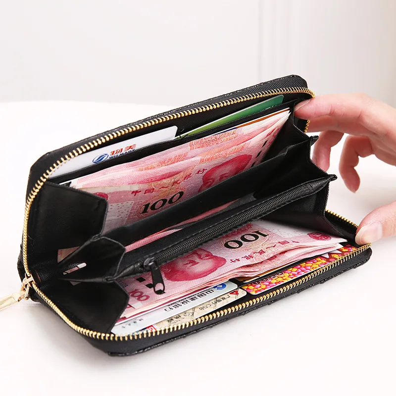 Women Wallets Long Crocodile Pattern Money Bag Fashion Clutch Bag Quality PU Leather Card Holder Wallet For Women cartera mujer