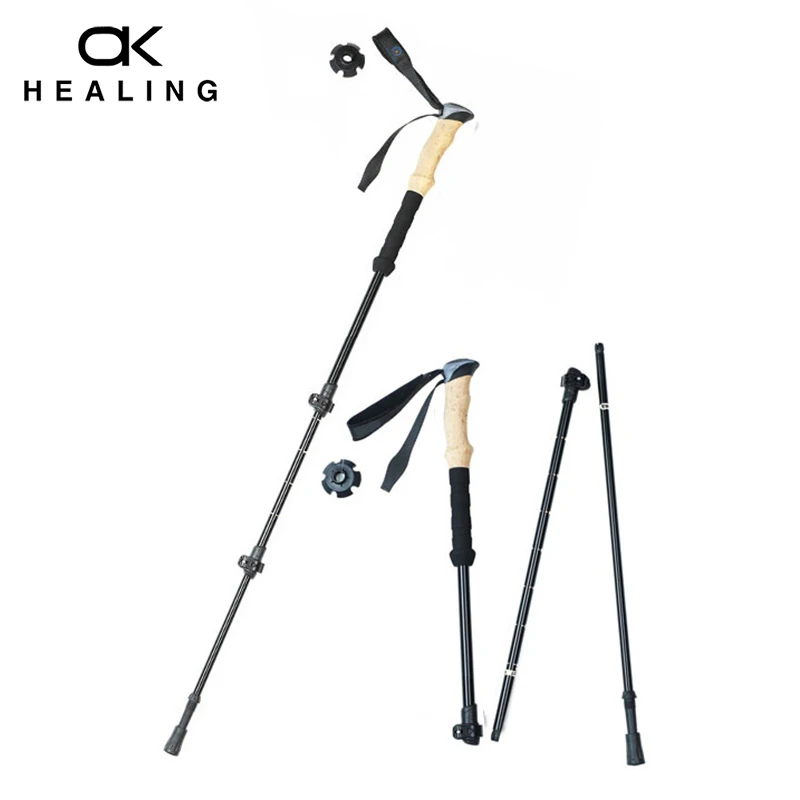 1 Pair Detachable Trekking Poles 7075 Aluminium Walking Sticks Strong Lock Hiking Poles