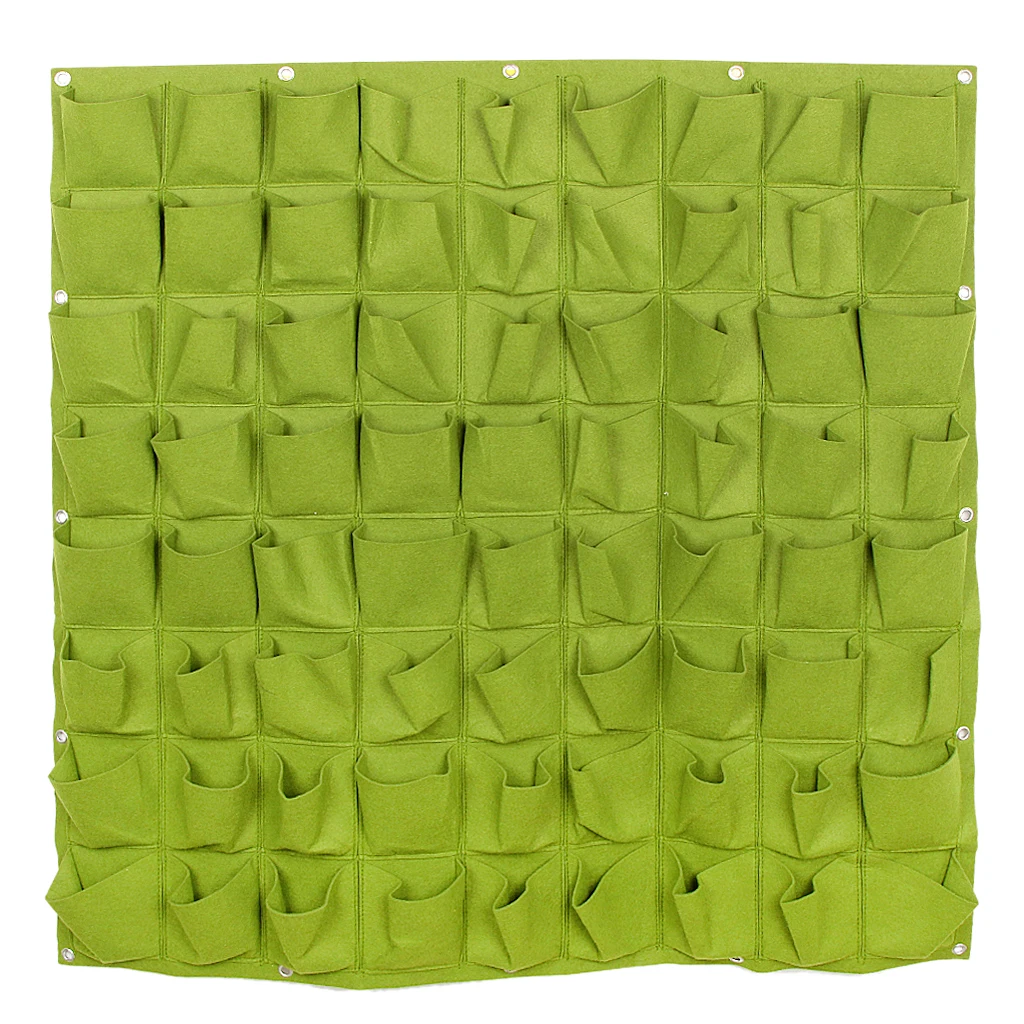 Wall Hanging 72 Pockets Garden Planting Bag Container Outdoor Planter Decor Wall Planter Bag Garden Planter Herb Pot Bag 