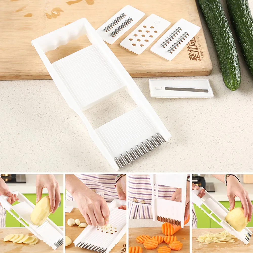 

Multi-Function 6-Piece Cutlery Vegetable Peeler Cutter Cucumber Slicer Carrot Cucumber Potato Shredded Tool Eplucheur a Legumes