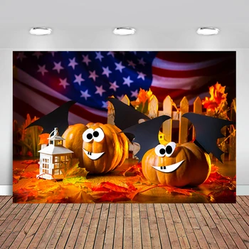 

Golden Pumpkin Photography Backdrop Happy Halloween Thanksgiving Day Vinyl Photo Background Studio Prop Photo Backdrop