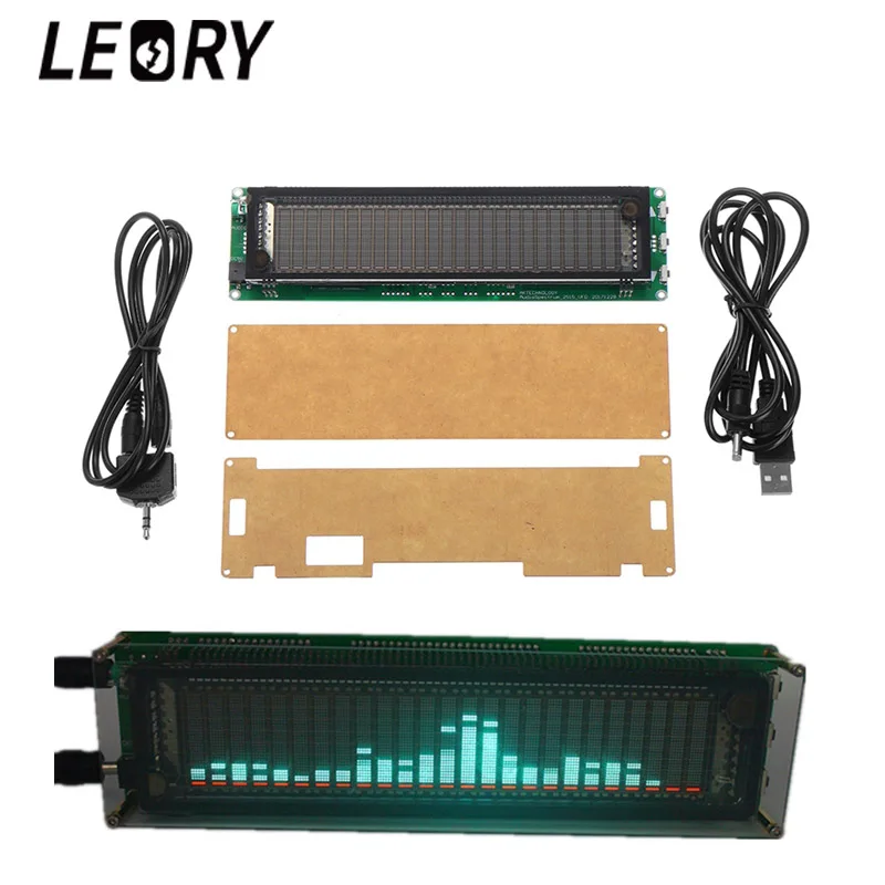 

LEORY DIY AK2515 VFD Music Audio Spectrum Indicator Kit 15 Level VU Meter Screen Display Amplifier Board Clock Adjustable