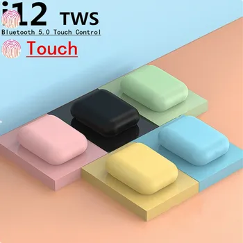 

i12 TWS Wireless Headphones Bluetooth 5.0 Earphone Macaron Earbuds Handsfree with Mic Charging Box for all smartphones PK i9s i7